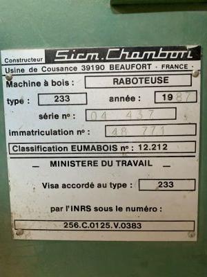 Plaque raboteuse R233 CHAMBON
