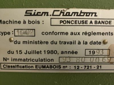 Ponceuse large bande CHAMBON Type 1002